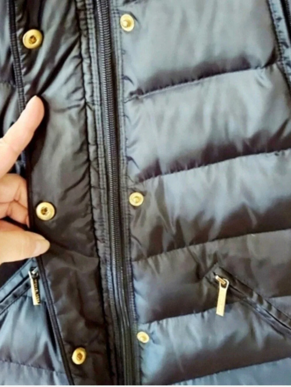Michael Kors Women's Puffer Long Jacket With Removable Trim Hood SZ XS